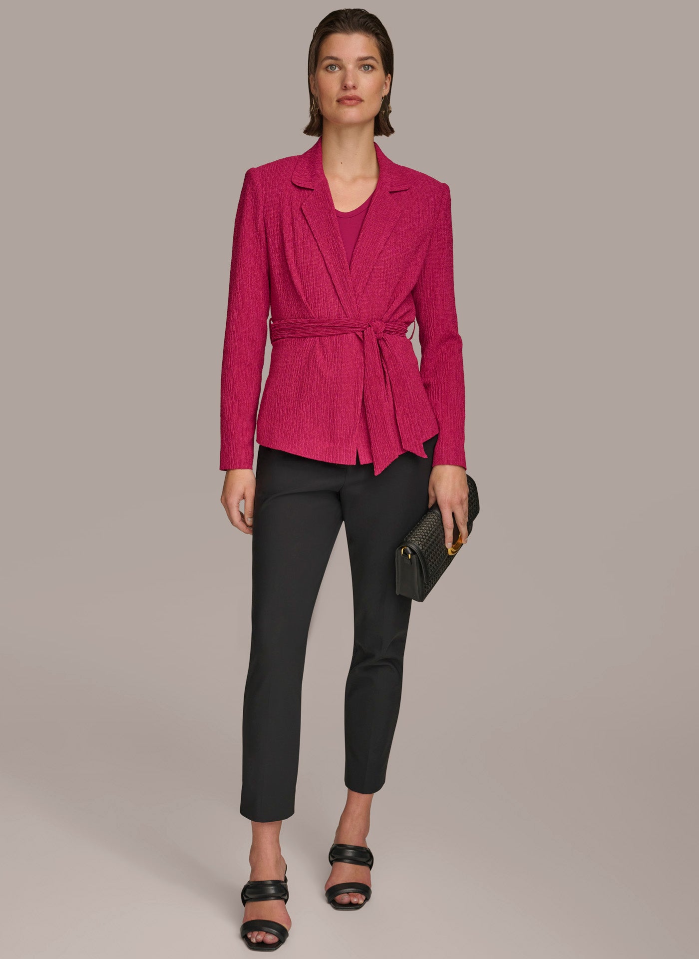 (image for) RELIABLE TEXTRE BELTED WRAP JACKET